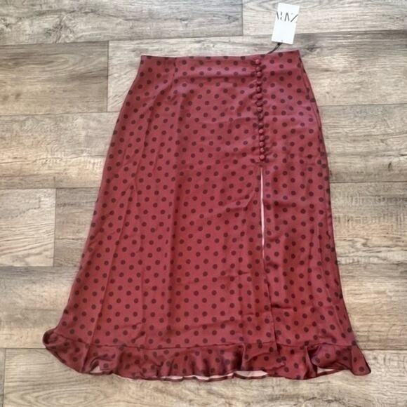 ZARA Co-Ord Polka Dot Puff Sleeve Top & Midi Skirt Set NWT ❤️ - Picture 16 of 16